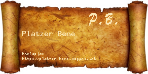 Platzer Bene névjegykártya